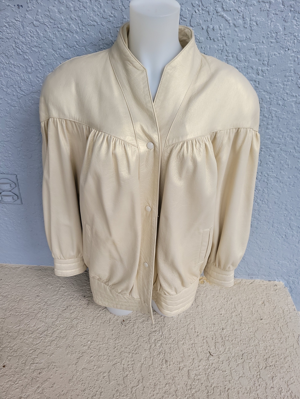 Vintage Georgia's Leather Button-Front Jacket Size S